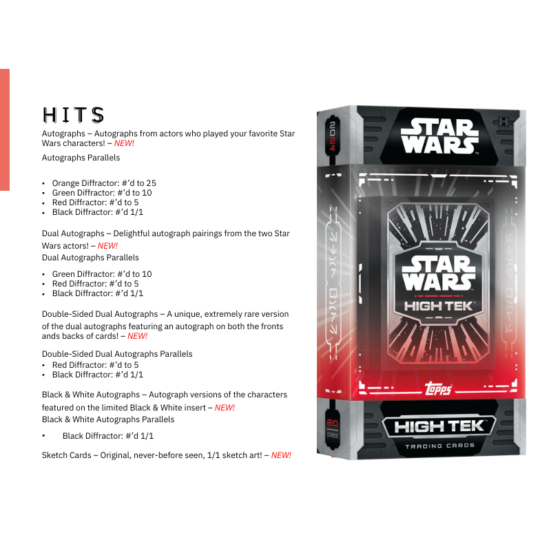 2024 Topps Star Wars High-Tek Hobby 12 Box Case